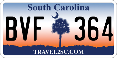 SC license plate BVF364