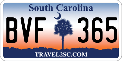SC license plate BVF365