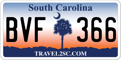 SC license plate BVF366