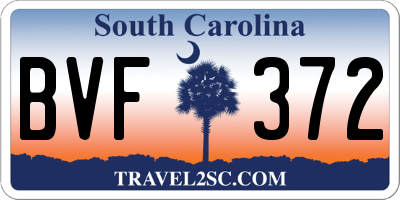 SC license plate BVF372