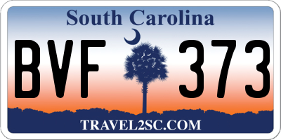 SC license plate BVF373