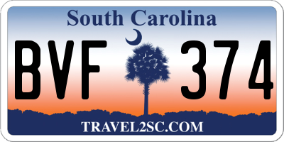 SC license plate BVF374