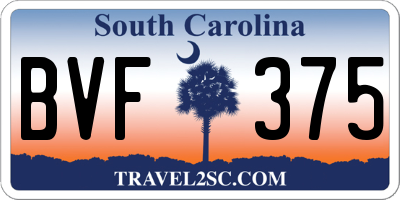 SC license plate BVF375