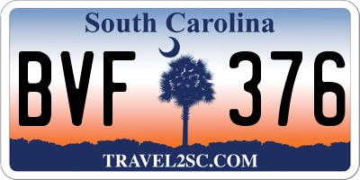 SC license plate BVF376