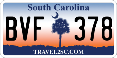SC license plate BVF378