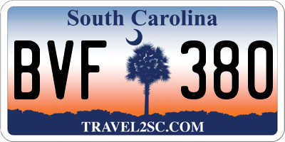 SC license plate BVF380