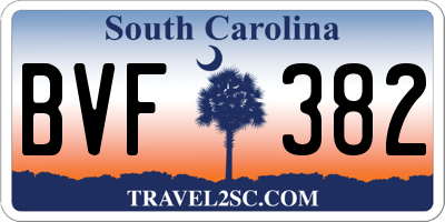 SC license plate BVF382