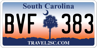 SC license plate BVF383