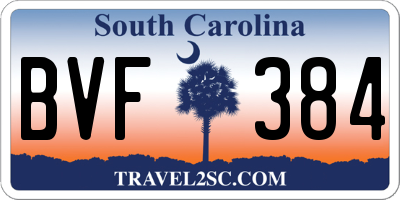 SC license plate BVF384
