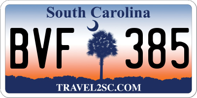SC license plate BVF385