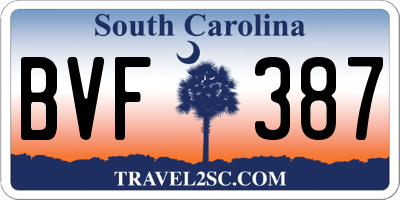 SC license plate BVF387