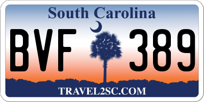 SC license plate BVF389