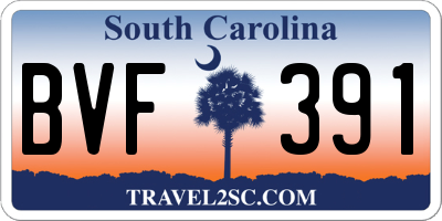 SC license plate BVF391
