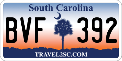 SC license plate BVF392