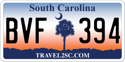 SC license plate BVF394
