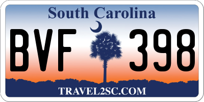 SC license plate BVF398