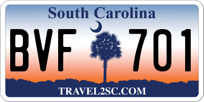 SC license plate BVF701