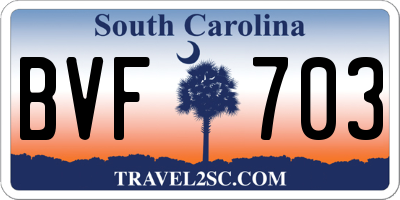 SC license plate BVF703