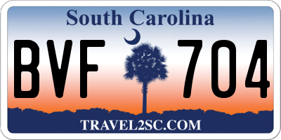 SC license plate BVF704