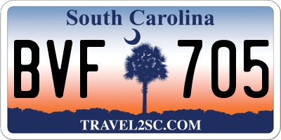 SC license plate BVF705