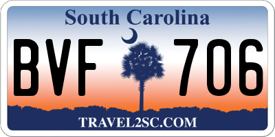SC license plate BVF706