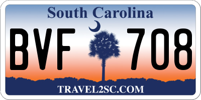 SC license plate BVF708