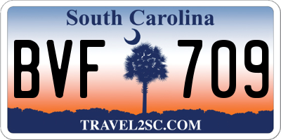 SC license plate BVF709
