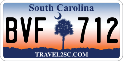 SC license plate BVF712