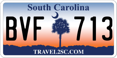 SC license plate BVF713