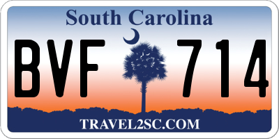 SC license plate BVF714