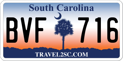 SC license plate BVF716