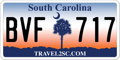 SC license plate BVF717