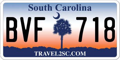 SC license plate BVF718