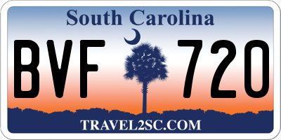 SC license plate BVF720