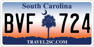 SC license plate BVF724