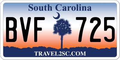 SC license plate BVF725