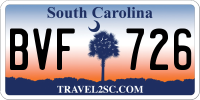 SC license plate BVF726