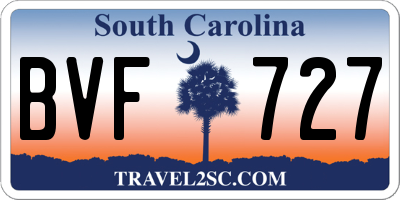 SC license plate BVF727