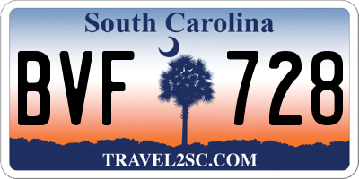 SC license plate BVF728