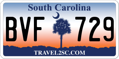 SC license plate BVF729