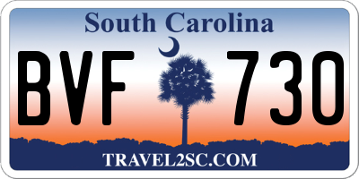 SC license plate BVF730
