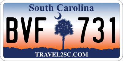 SC license plate BVF731