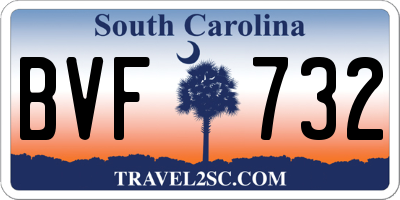 SC license plate BVF732