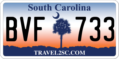 SC license plate BVF733