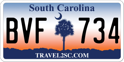 SC license plate BVF734