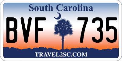SC license plate BVF735