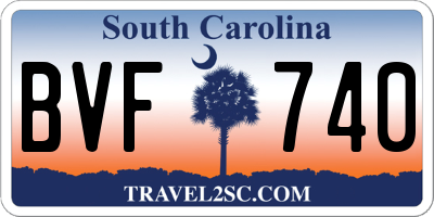 SC license plate BVF740