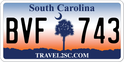 SC license plate BVF743