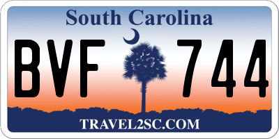 SC license plate BVF744