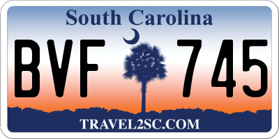 SC license plate BVF745